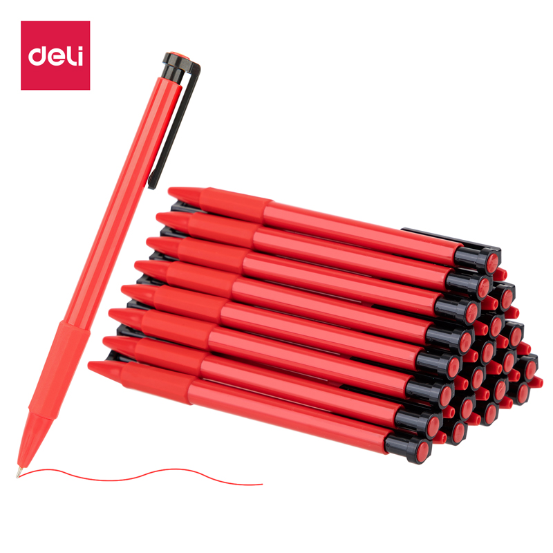 得力6546S中油笔0.7mm(红)