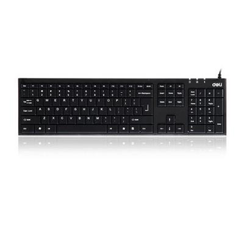 得力 Deli 3711 超薄设计 有线鼠标键盘套装 黑色 计价单位:个